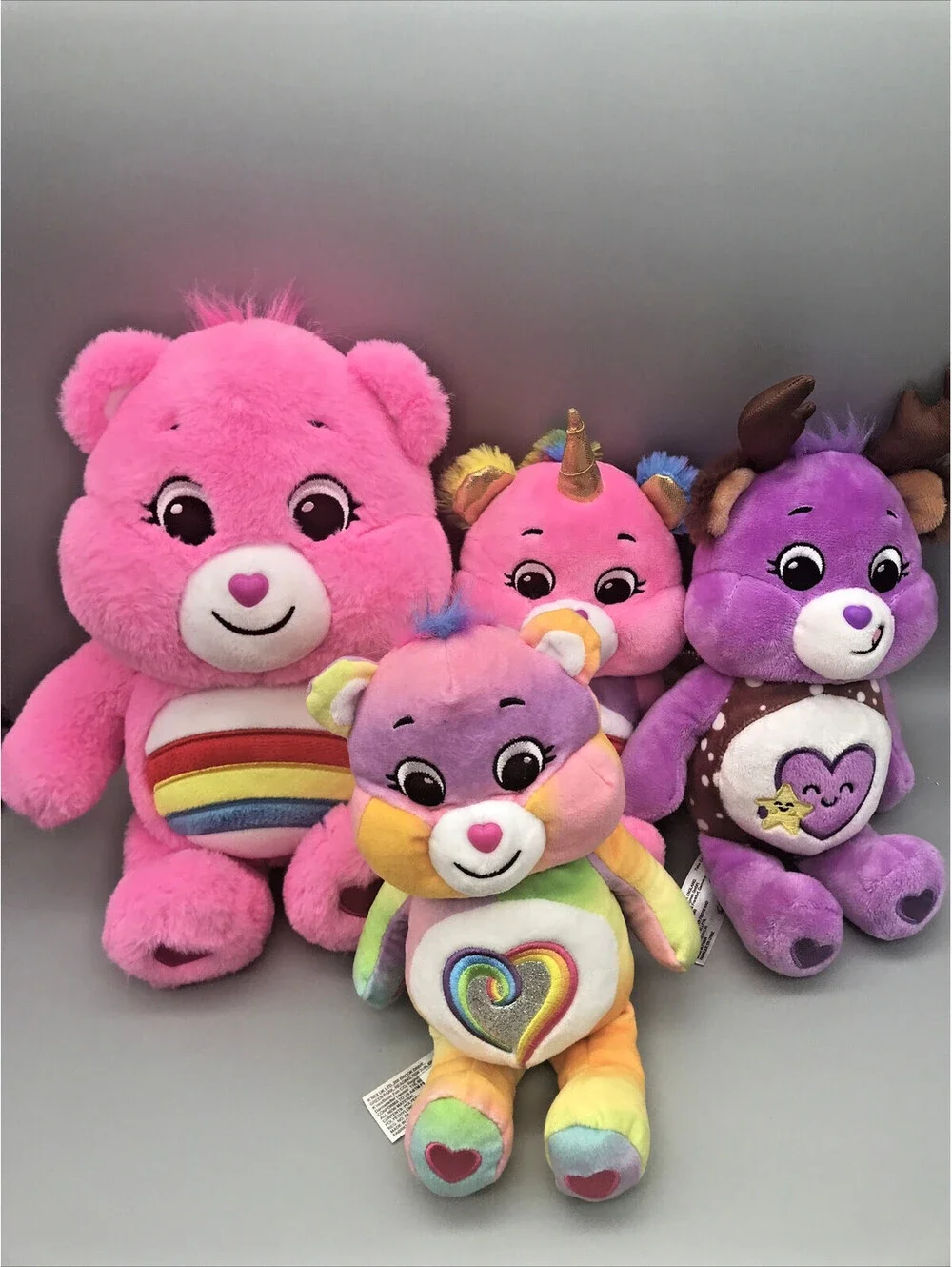 Care Bear Unlock The Magic Plush Lot Of 4 Cheer Togetherness Care-a-lot Unicorn